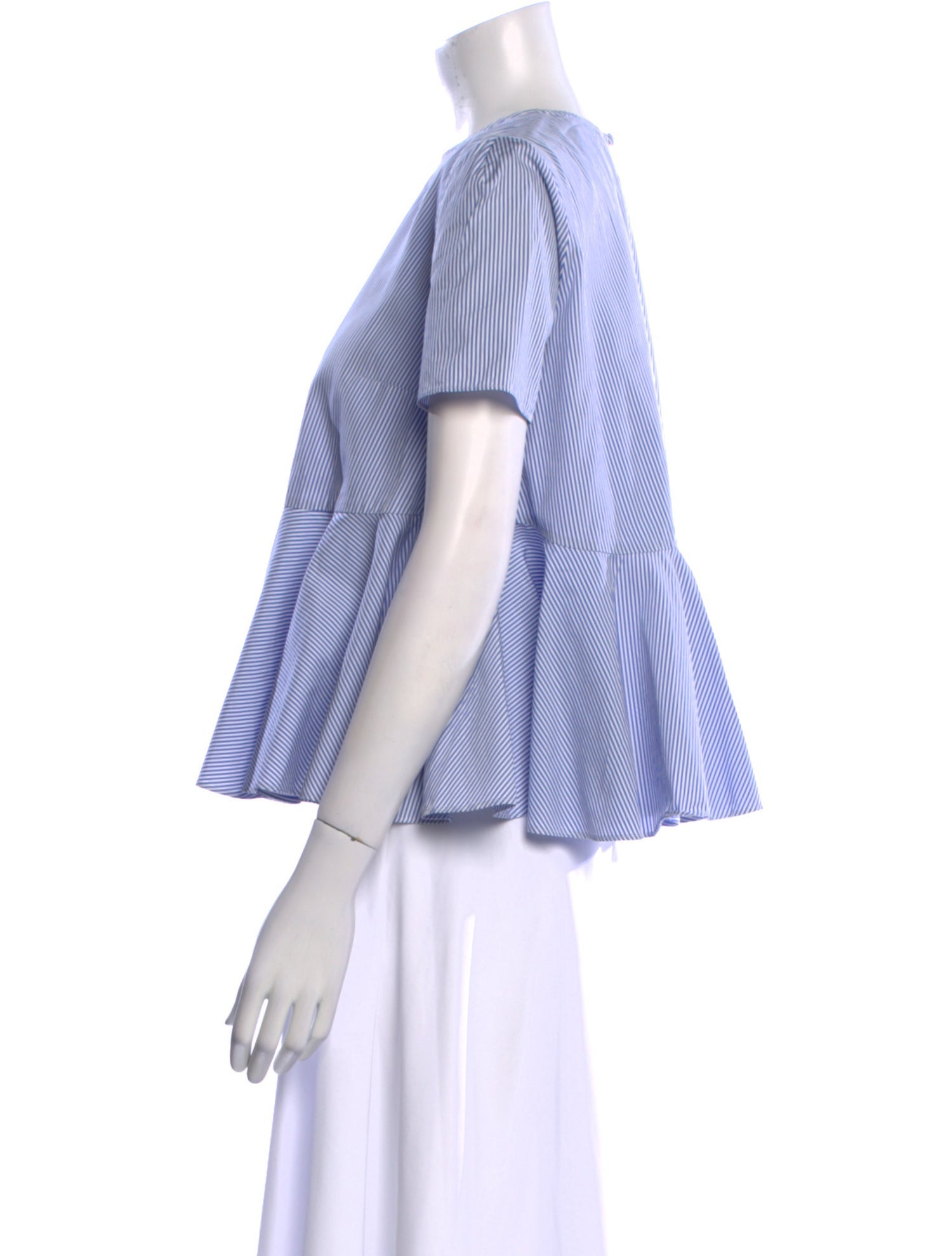 Alexander McQueen Striped Crew Neck Top