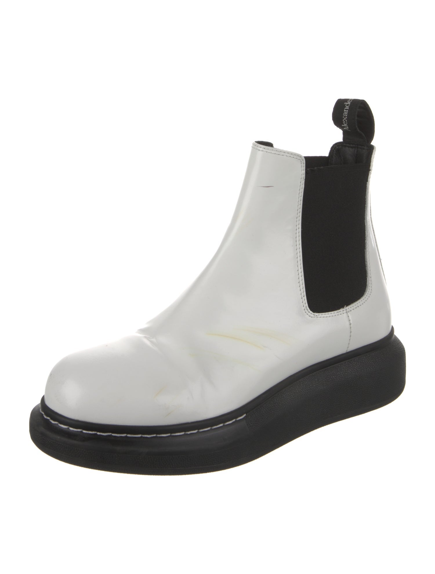Alexander McQueen Patent Leather Chelsea Boots