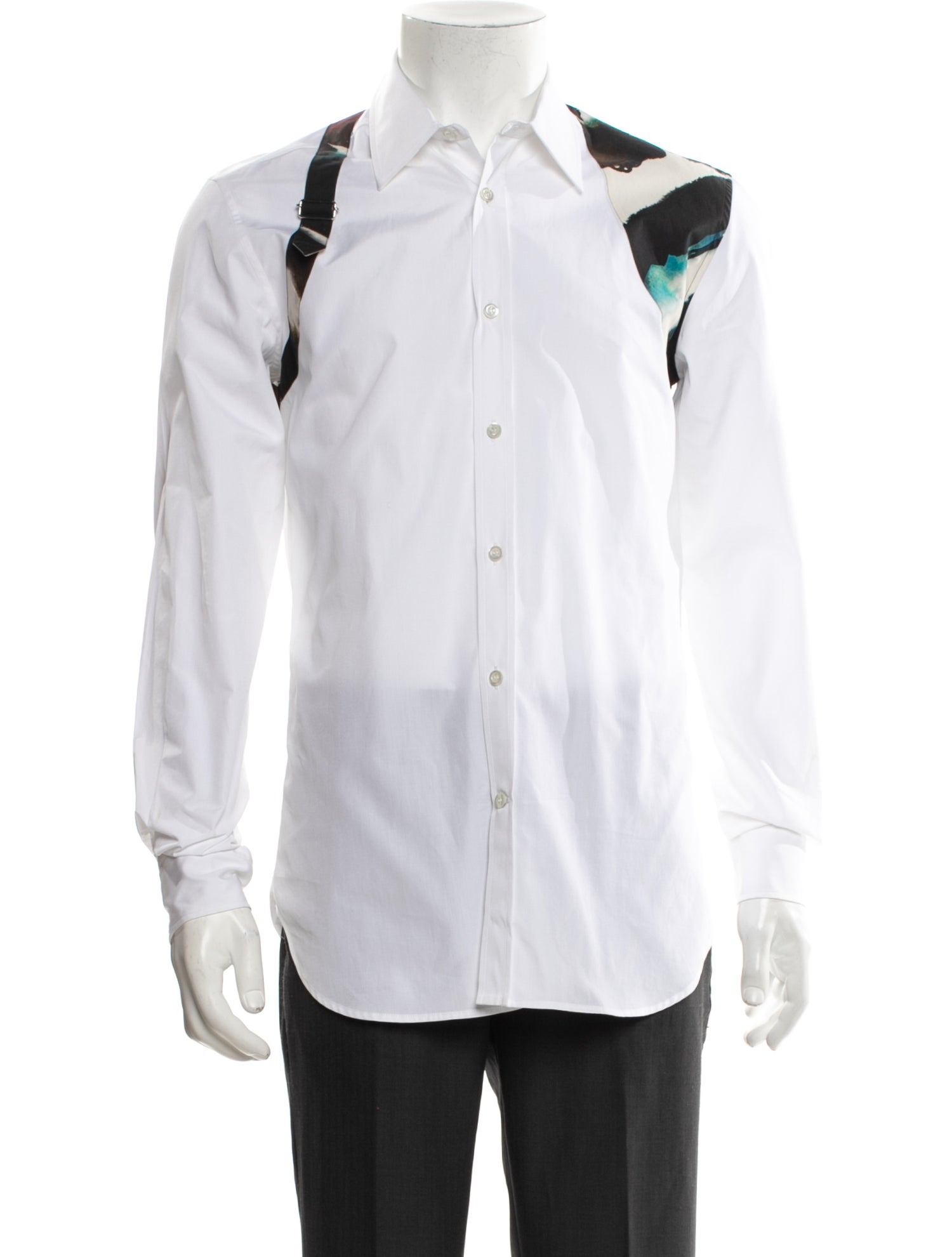 Alexander McQueen Graphic Print Long Sleeve Dress Shirt