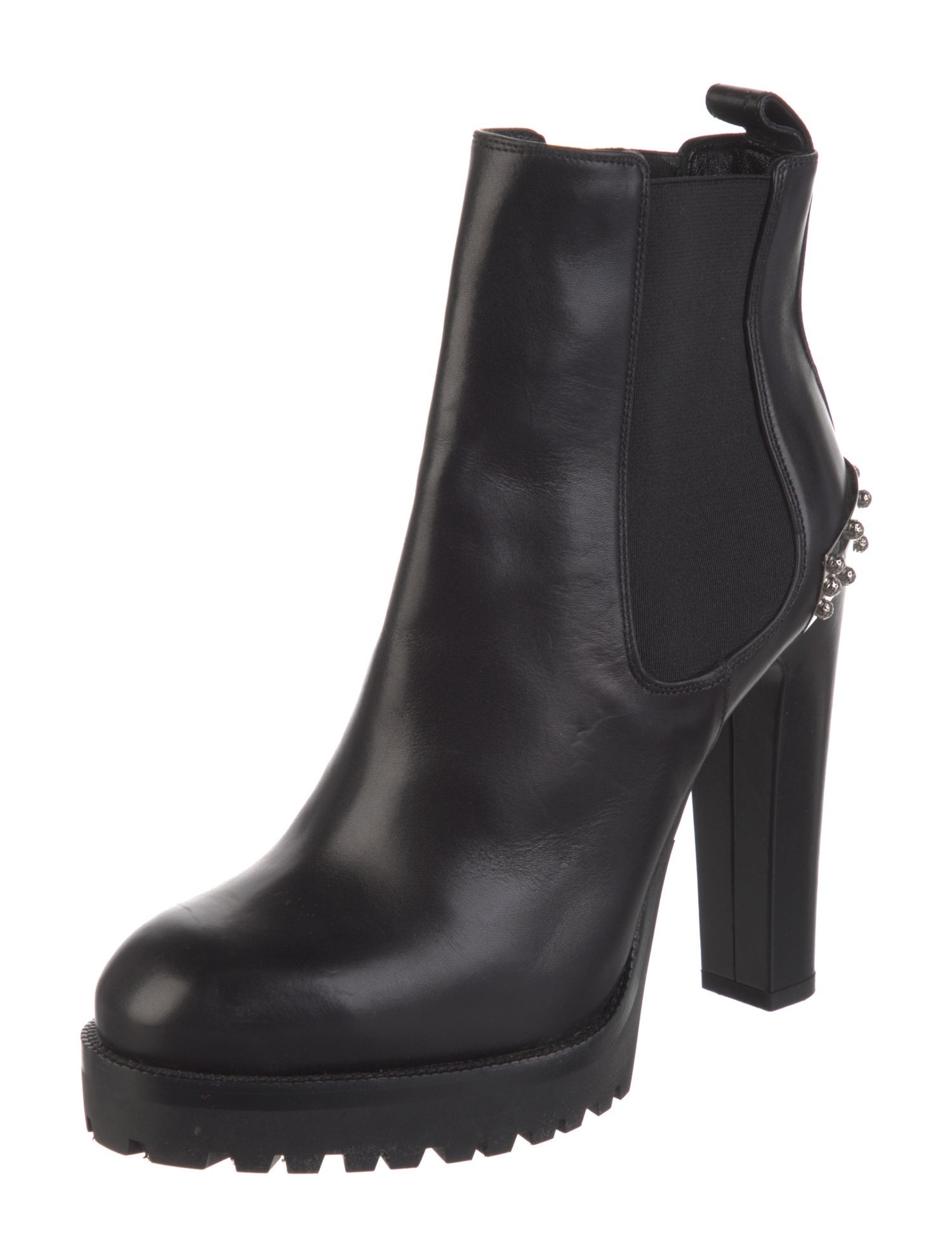 Alexander McQueen Leather Studded Accents Chelsea Boots