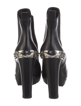 Alexander McQueen Leather Studded Accents Chelsea Boots