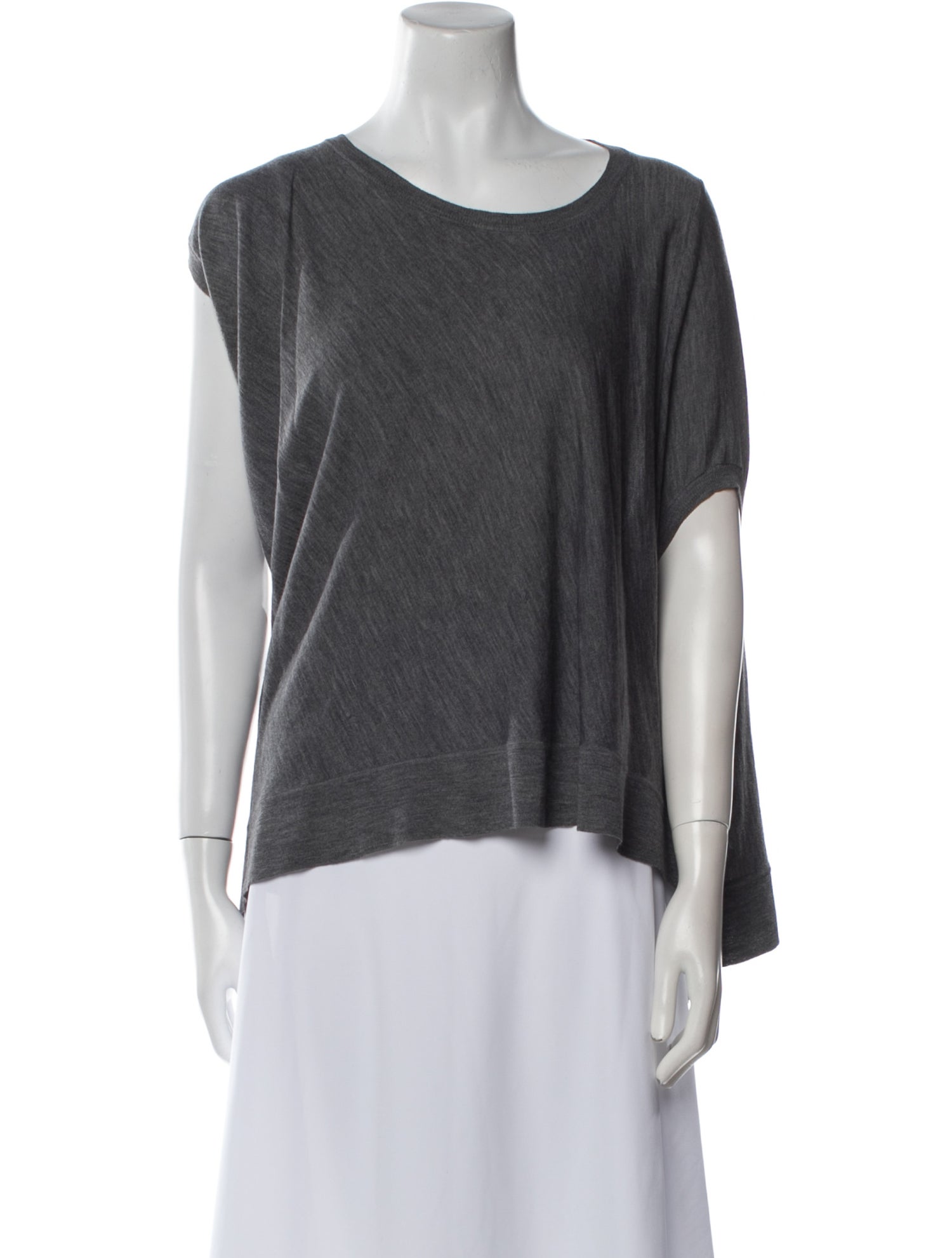 Alexander McQueen Wool Scoop Neck T-Shirt