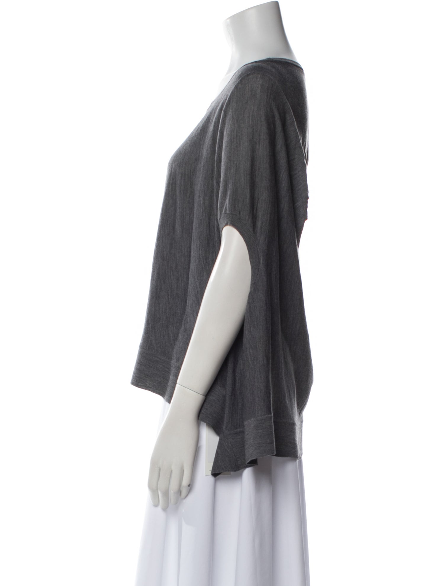 Alexander McQueen Wool Scoop Neck T-Shirt