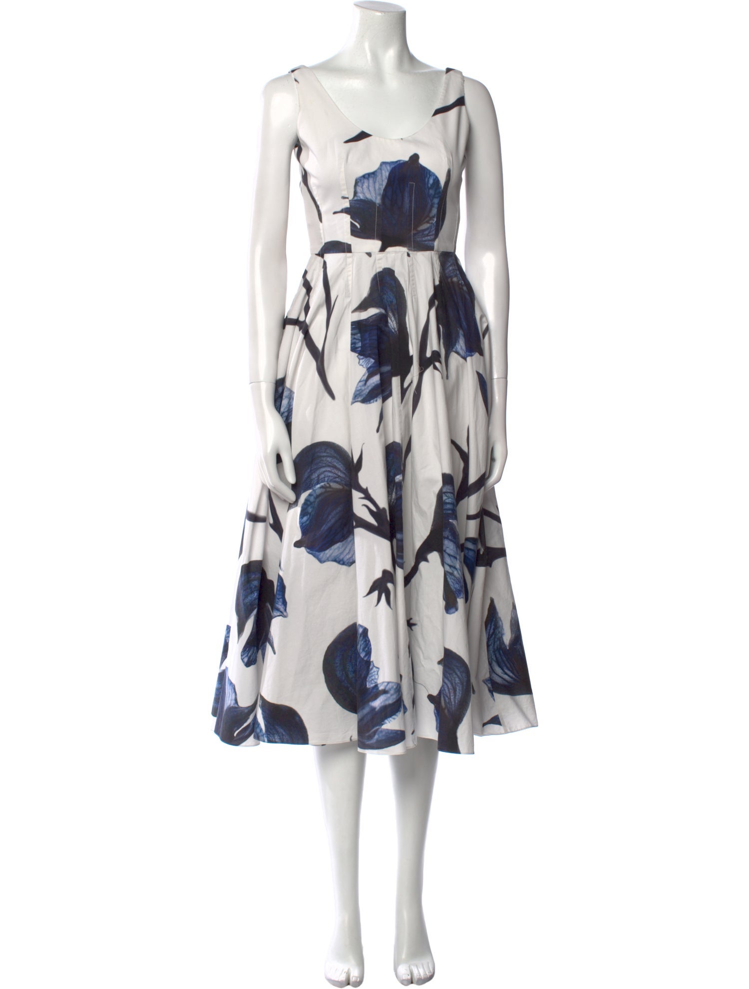 Alexander McQueen Floral Print Midi Length Dress