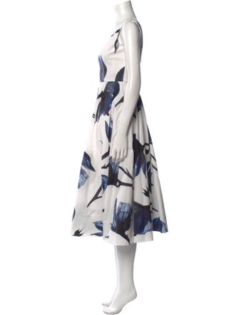 Alexander McQueen Floral Print Midi Length Dress