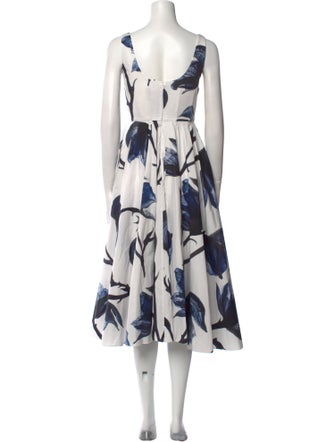 Alexander McQueen Floral Print Midi Length Dress
