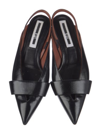 Alexander McQueen Patent Leather Slingback Flats