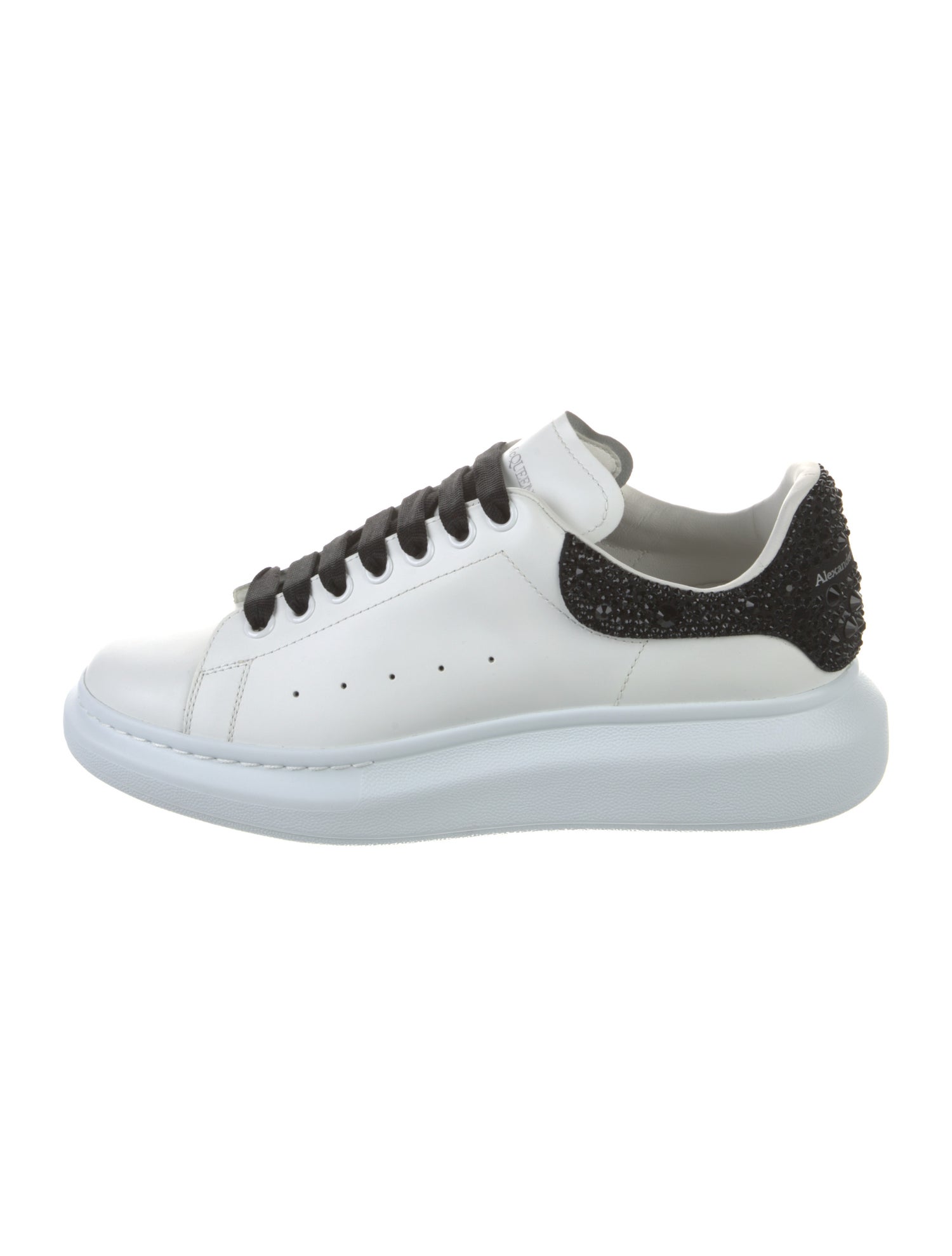 Alexander McQueen Leather Crystal Embellishments Chunky Sneakers