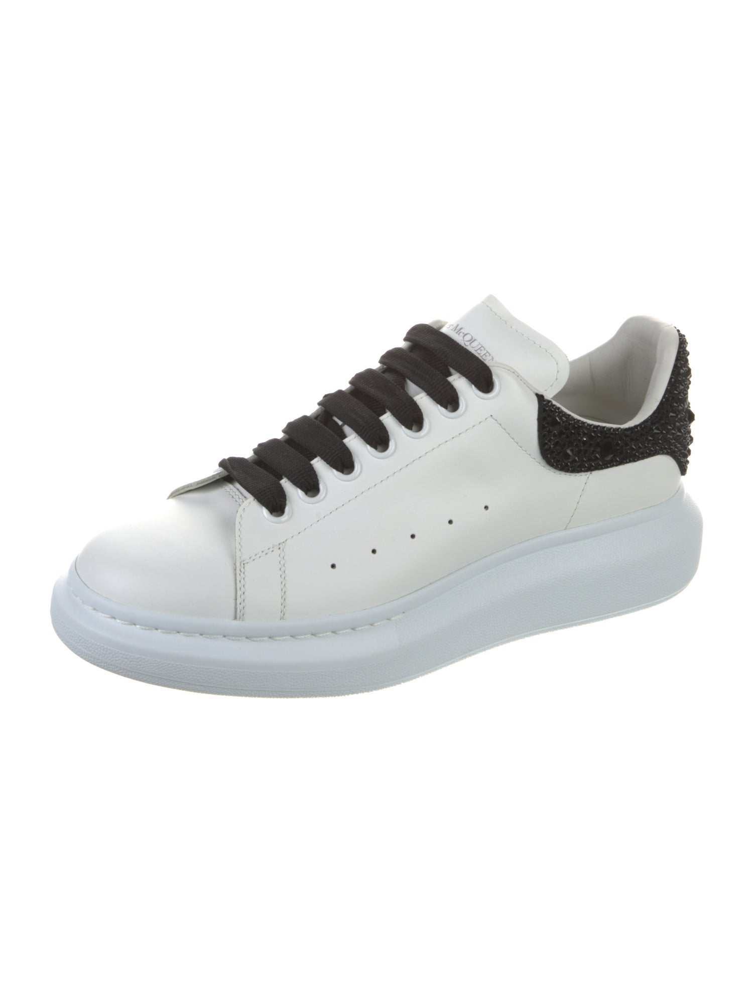 Alexander McQueen Leather Crystal Embellishments Chunky Sneakers