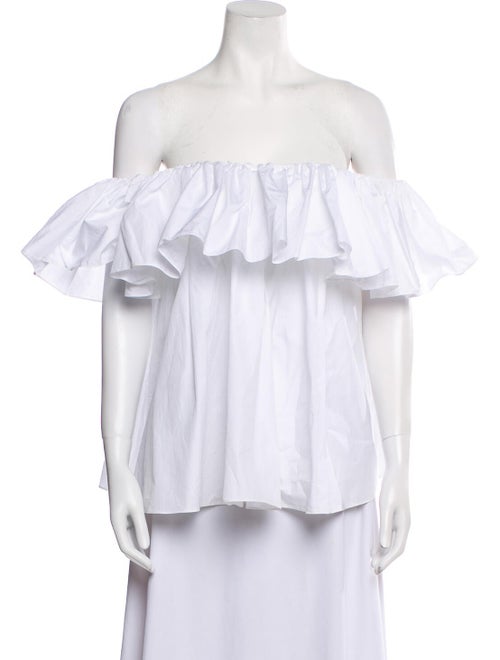 Alexander McQueen Off-The-Shoulder Short Sleeve Blouse