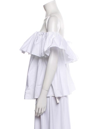 Alexander McQueen Off-The-Shoulder Short Sleeve Blouse