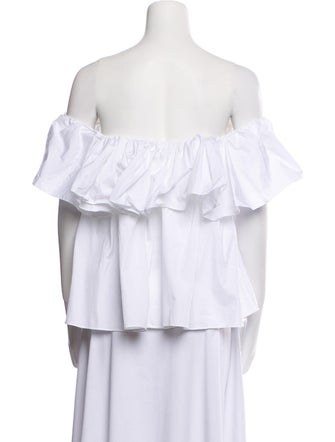 Alexander McQueen Off-The-Shoulder Short Sleeve Blouse