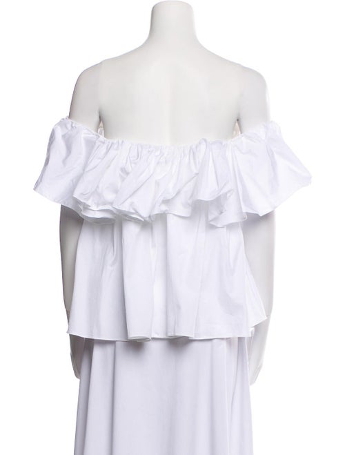 Alexander McQueen Off-The-Shoulder Short Sleeve Blouse