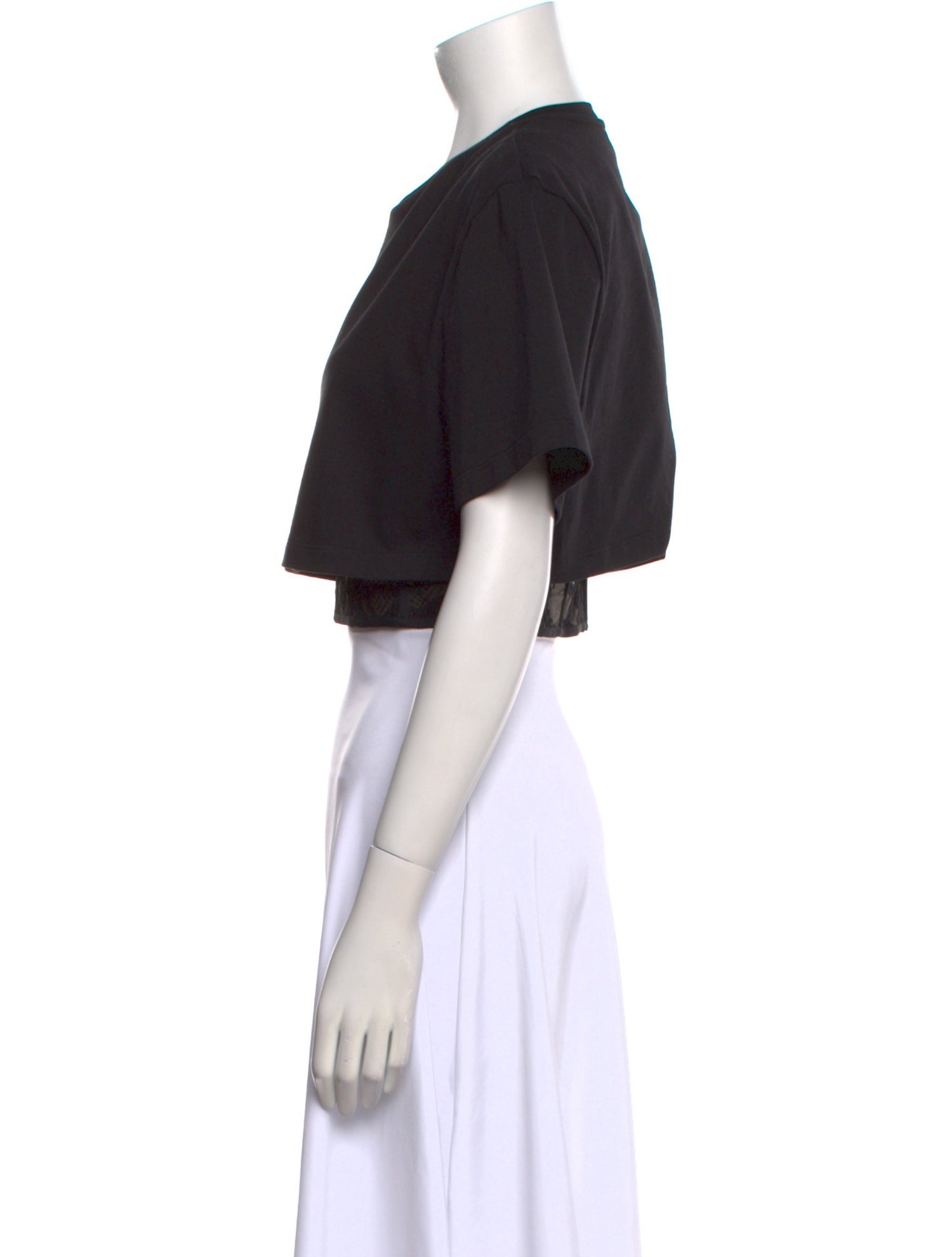 Alexander McQueen Crew Neck Short Sleeve Crop Top