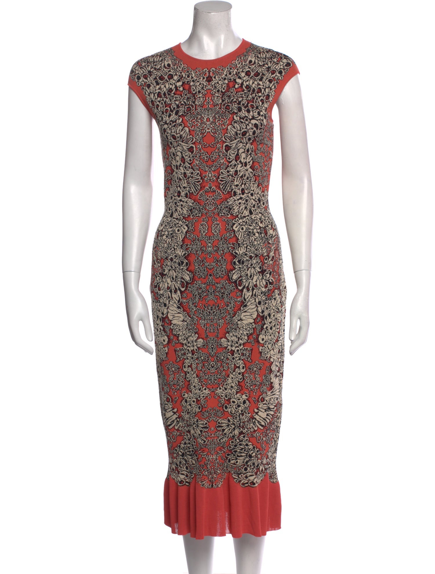 Alexander McQueen Printed Midi Length Dress