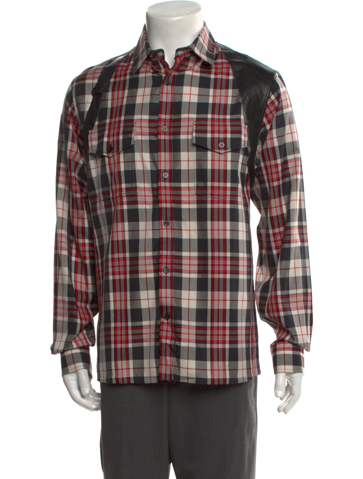 Alexander McQueen Plaid Print Long Sleeve Western Shirt