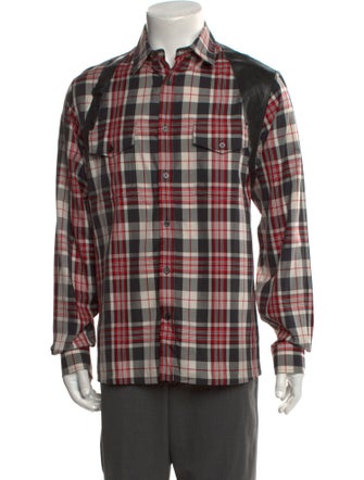 Alexander McQueen Plaid Print Long Sleeve Western Shirt