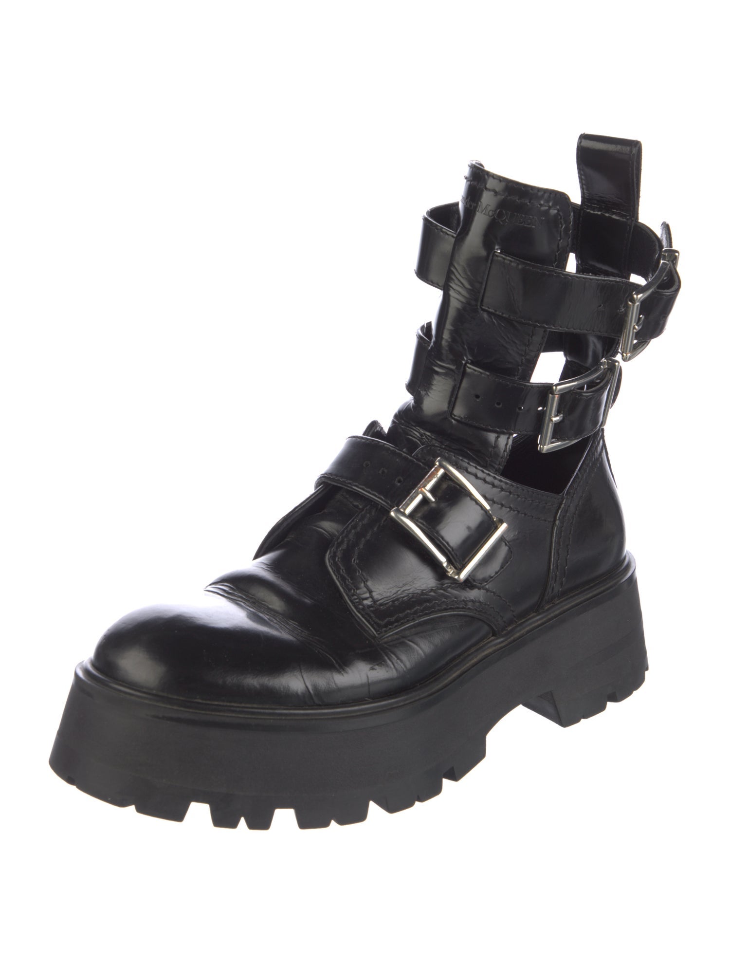 Alexander McQueen Leather Combat Boots