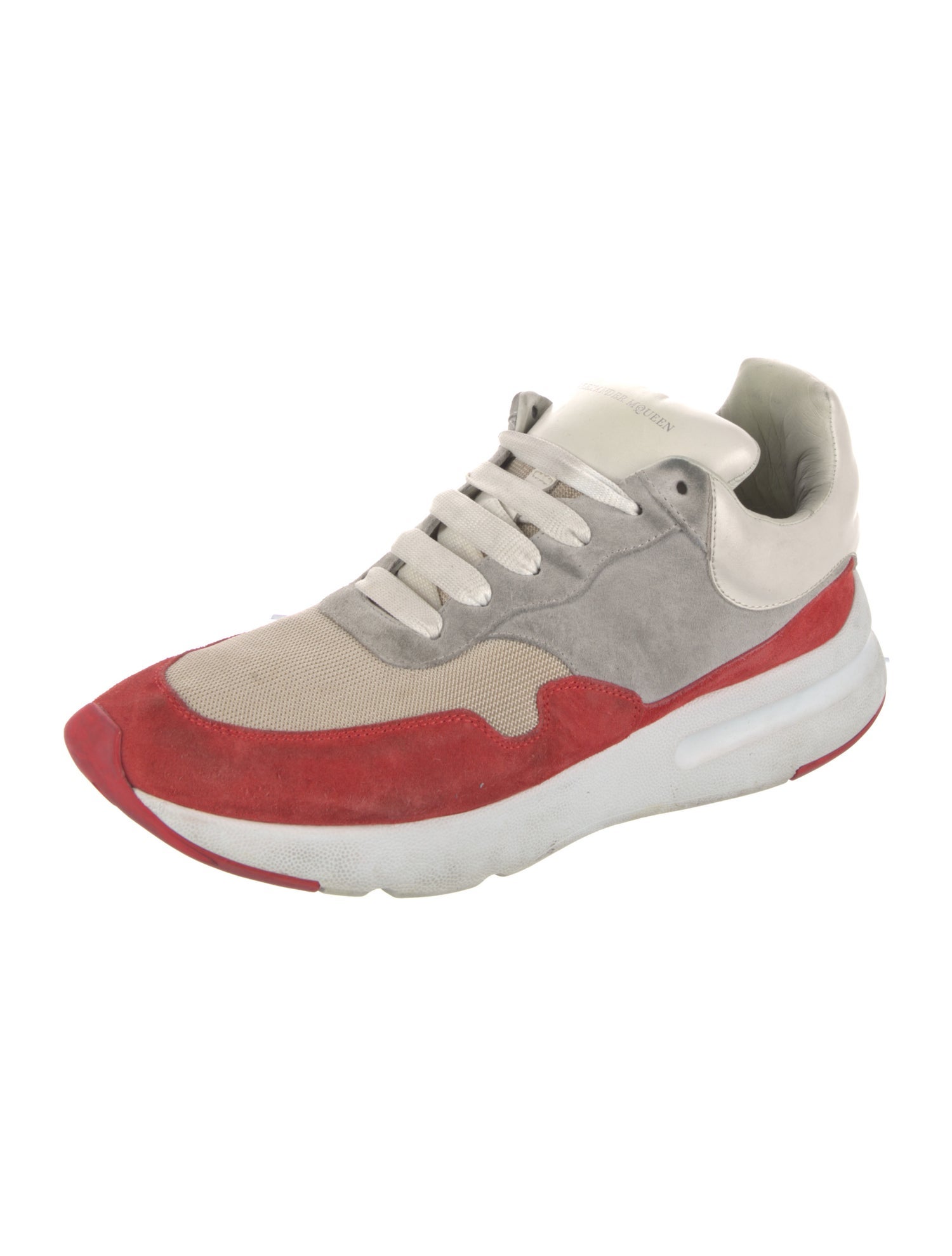 Alexander McQueen Suede Colorblock Pattern Sneakers