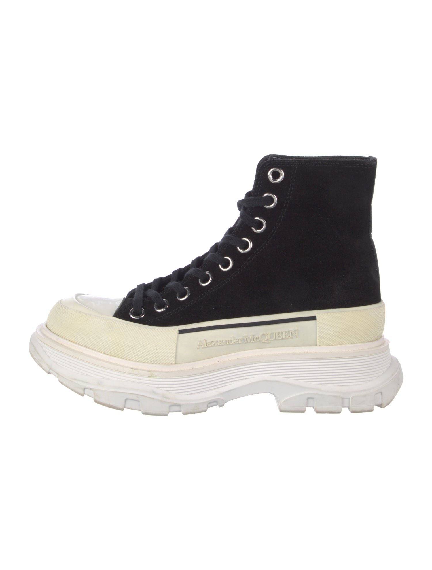 Alexander McQueen Suede Colorblock Pattern Chunky Sneakers