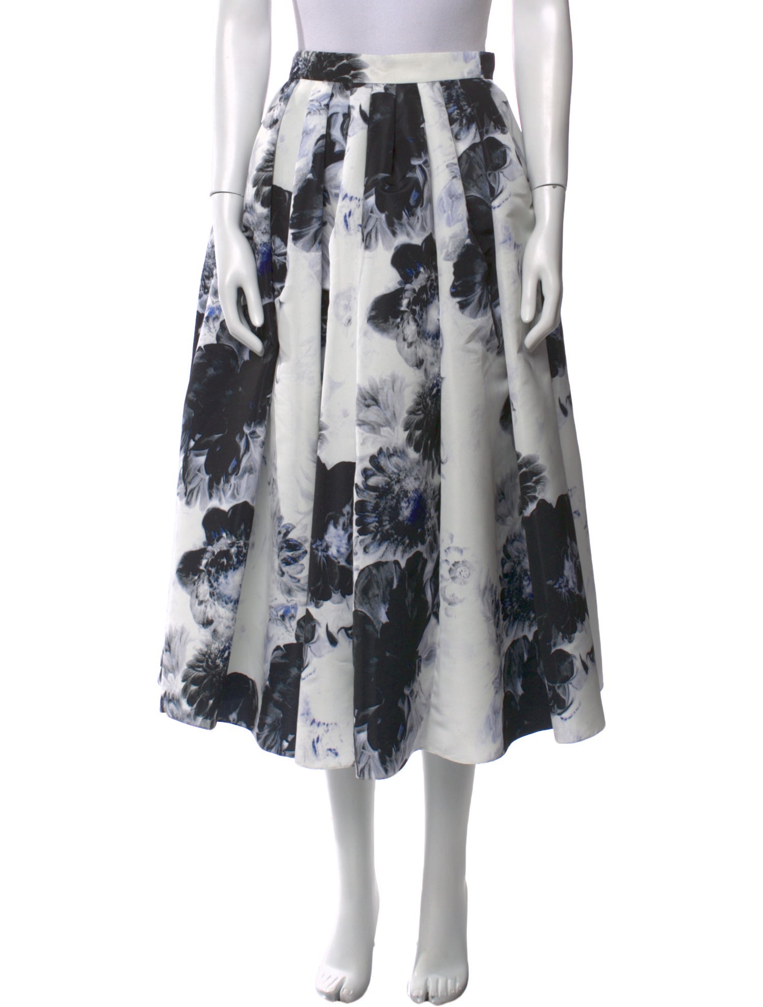 Alexander McQueen Floral Print Midi Length Skirt