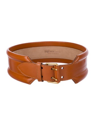 Alexander McQueen Wide Leather Waist Belt