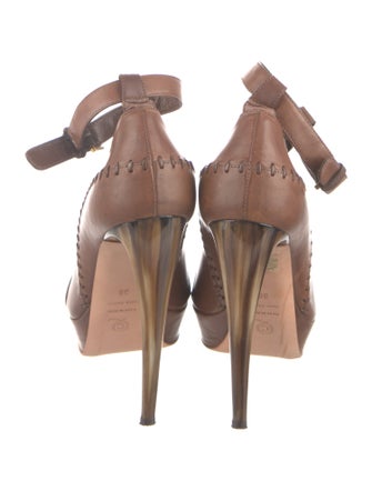 Alexander McQueen Leather T-Strap Pumps