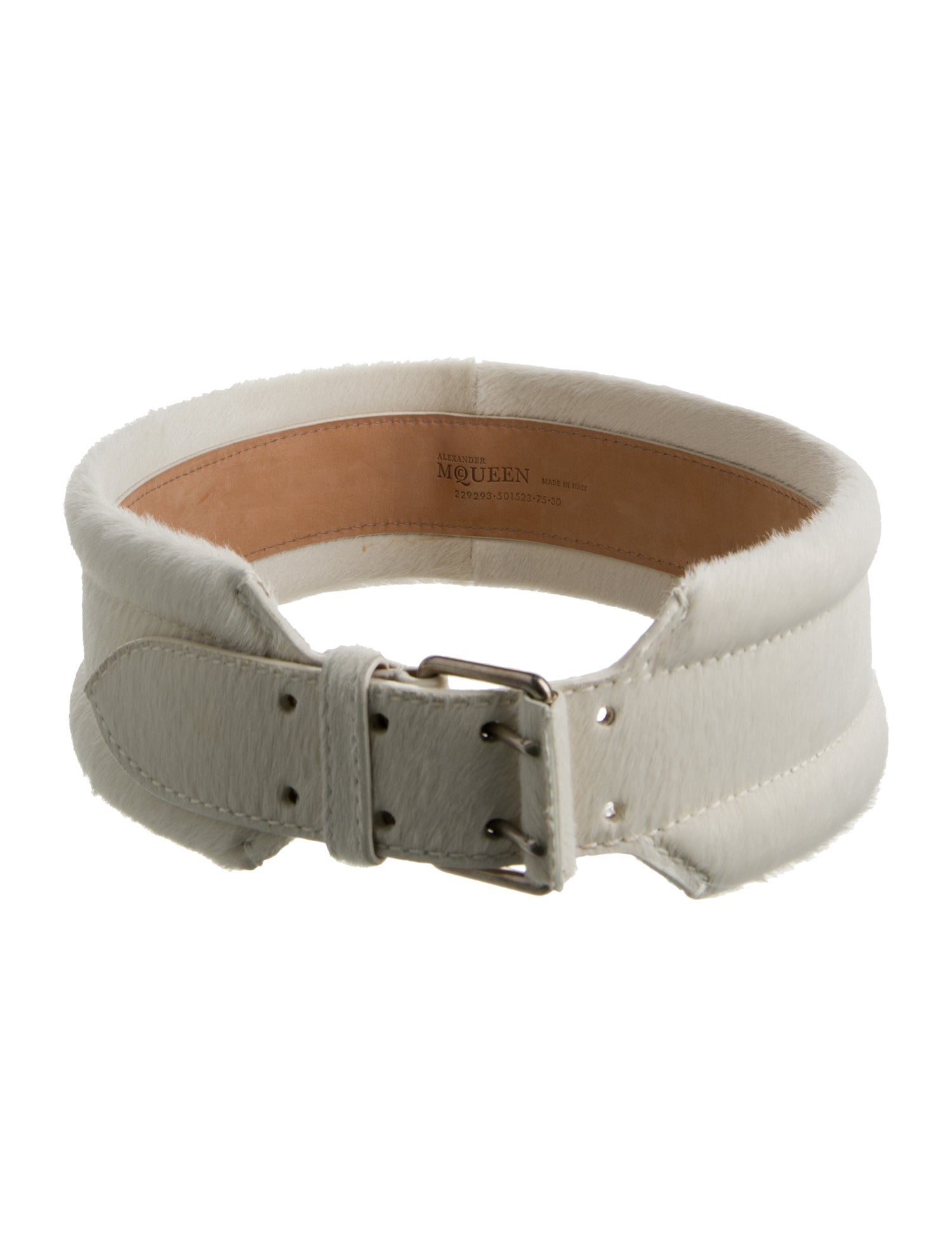 Alexander McQueen Wide Ponyhair Waist Belt