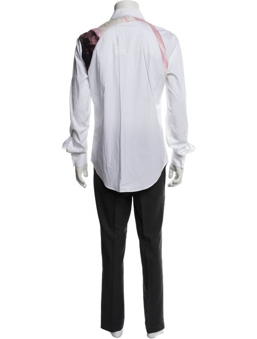 Alexander McQueen Colorblock Pattern Long Sleeve Tuxedo Shirt