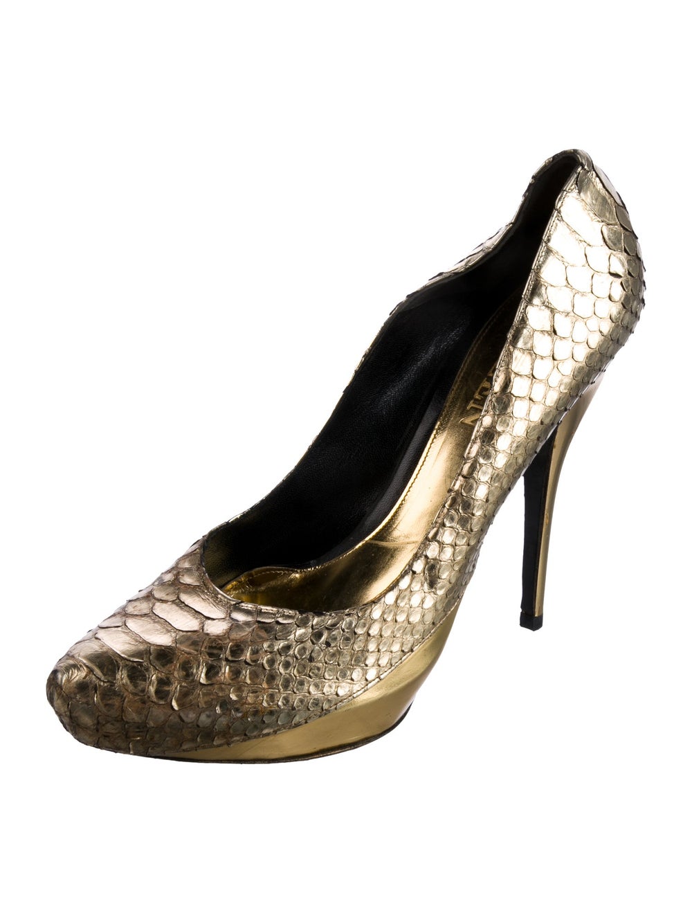 Alexander McQueen Python Pumps Gold & Metallic An… - image 2