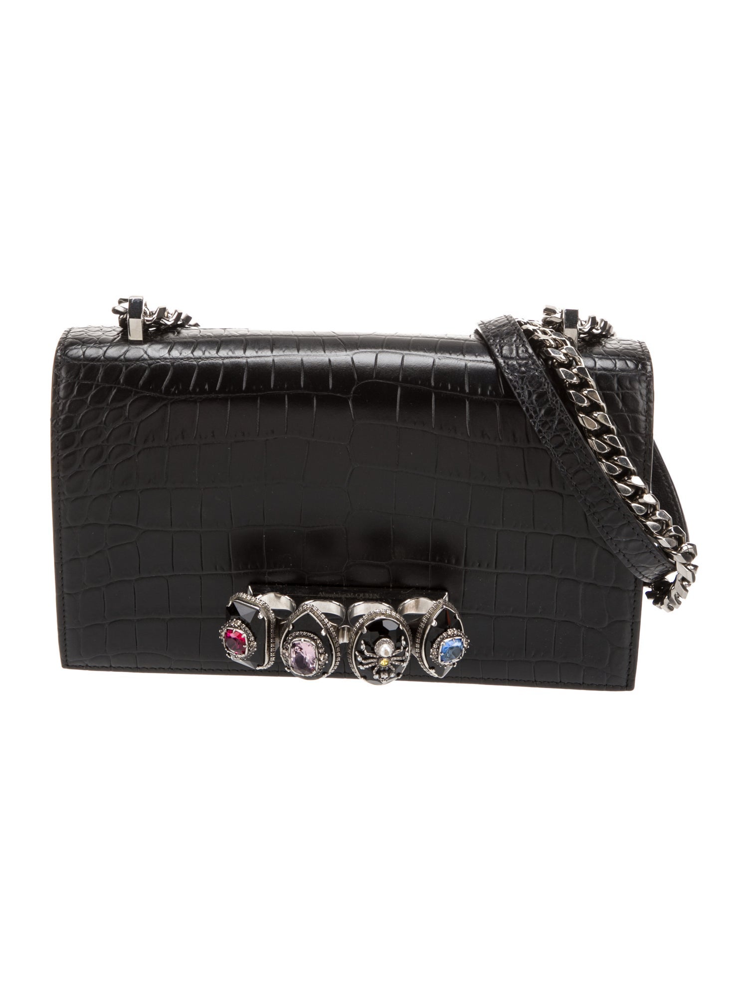 Alexander McQueen Embossed Leather Shoulder Bag