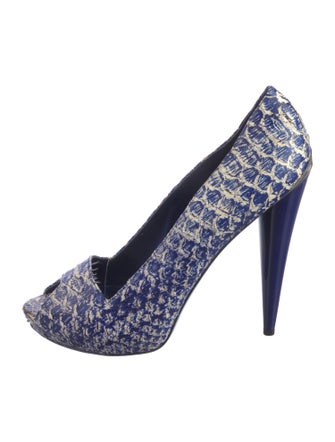 Alexander McQueen Leather Printed Pumps