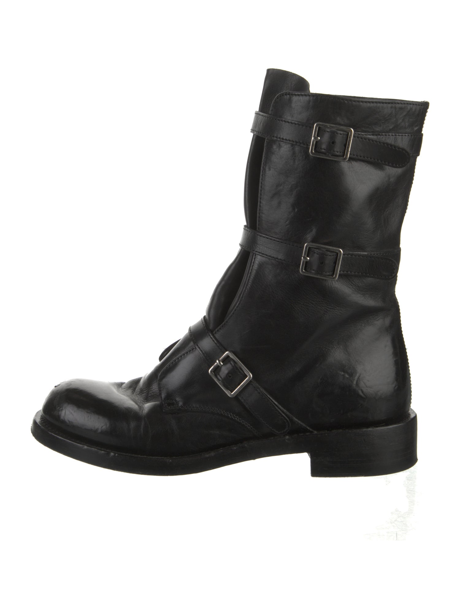 Alexander McQueen Leather Moto Boots