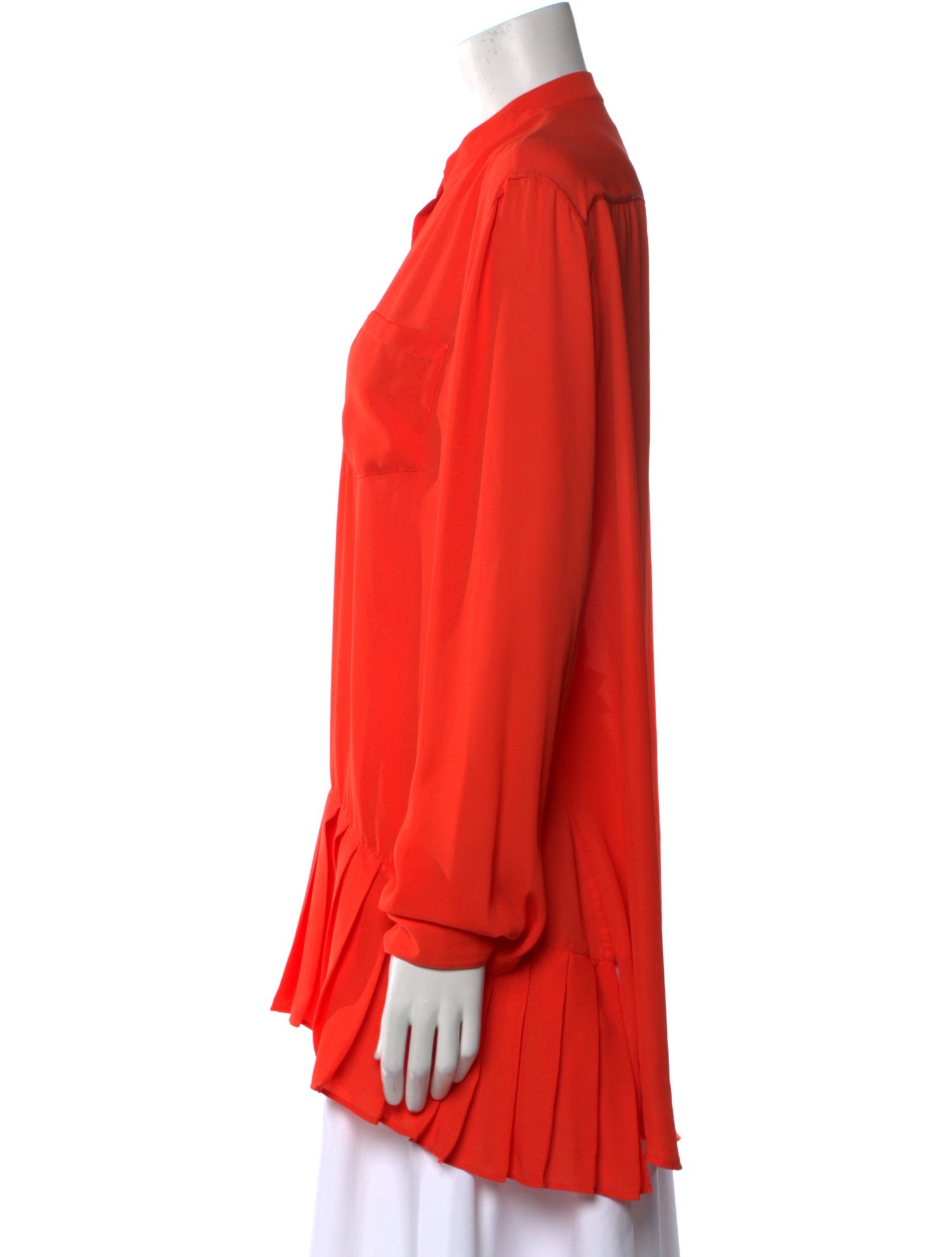 McQ Alexander McQueen Mock Neck Long Sleeve Button-Up Top