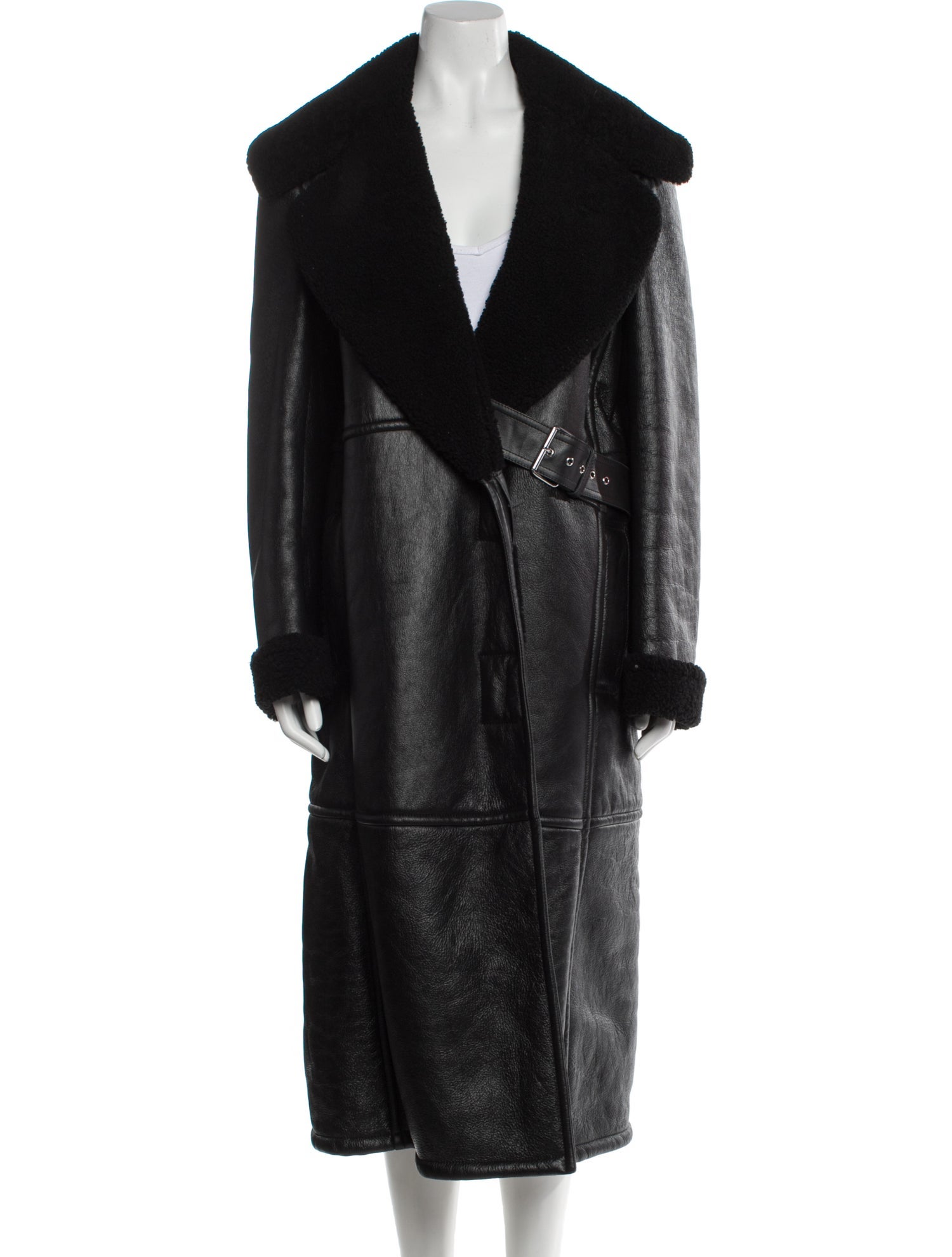 Alexander McQueen Leather Faux Fur Coat