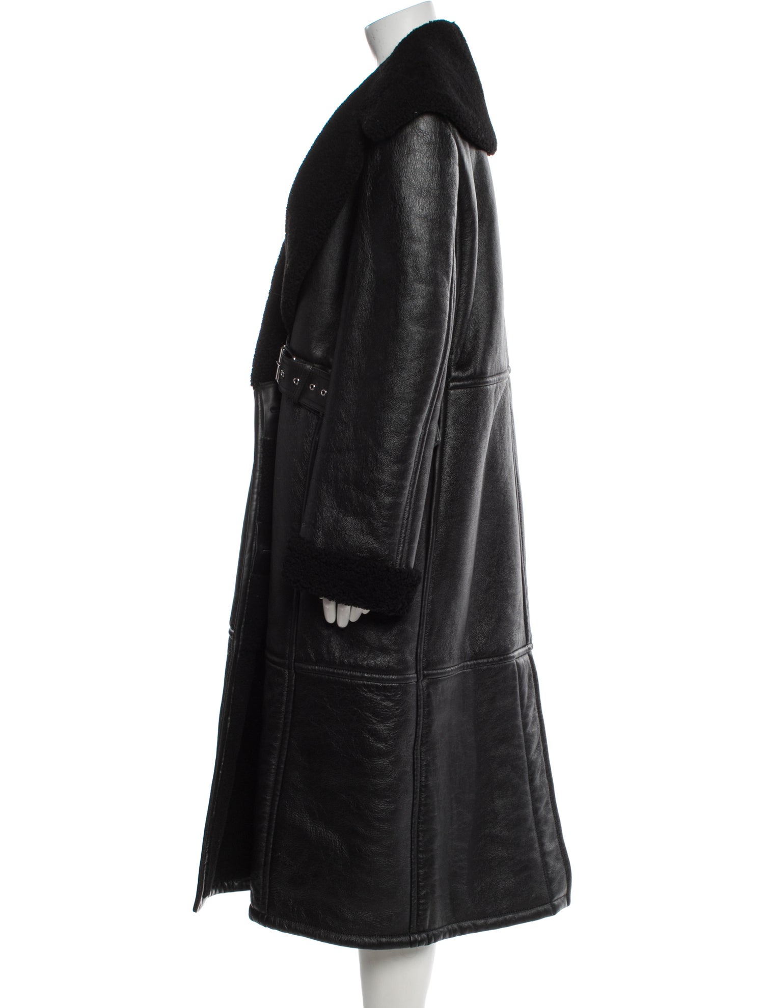 Alexander McQueen Leather Faux Fur Coat