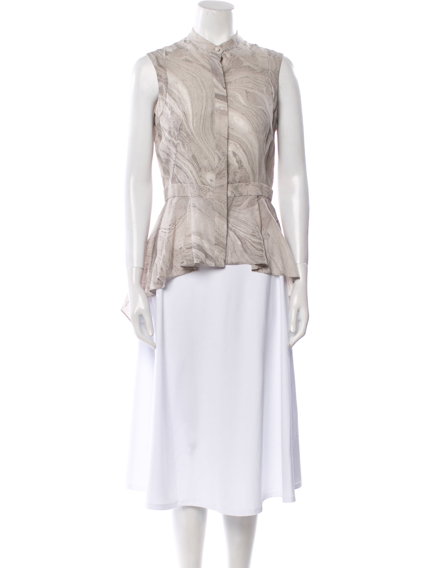 Alexander McQueen Silk Mock Neck Tunic