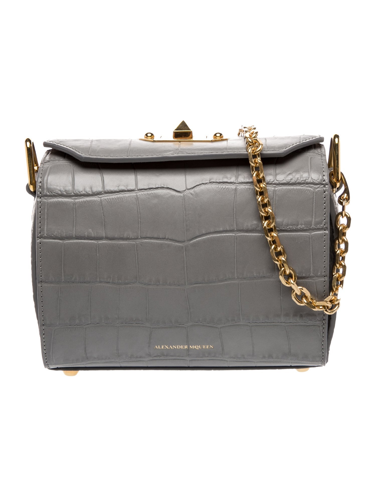 Alexander McQueen Embossed Leather Box Shoulder Bag
