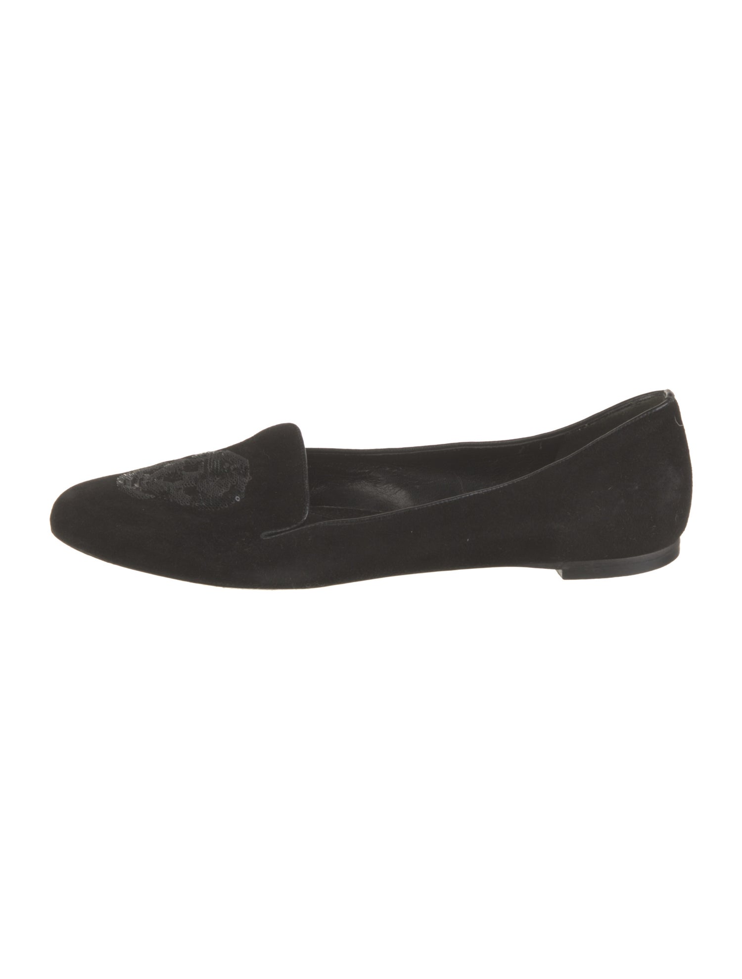 Alexander McQueen Skull Suede Flats
