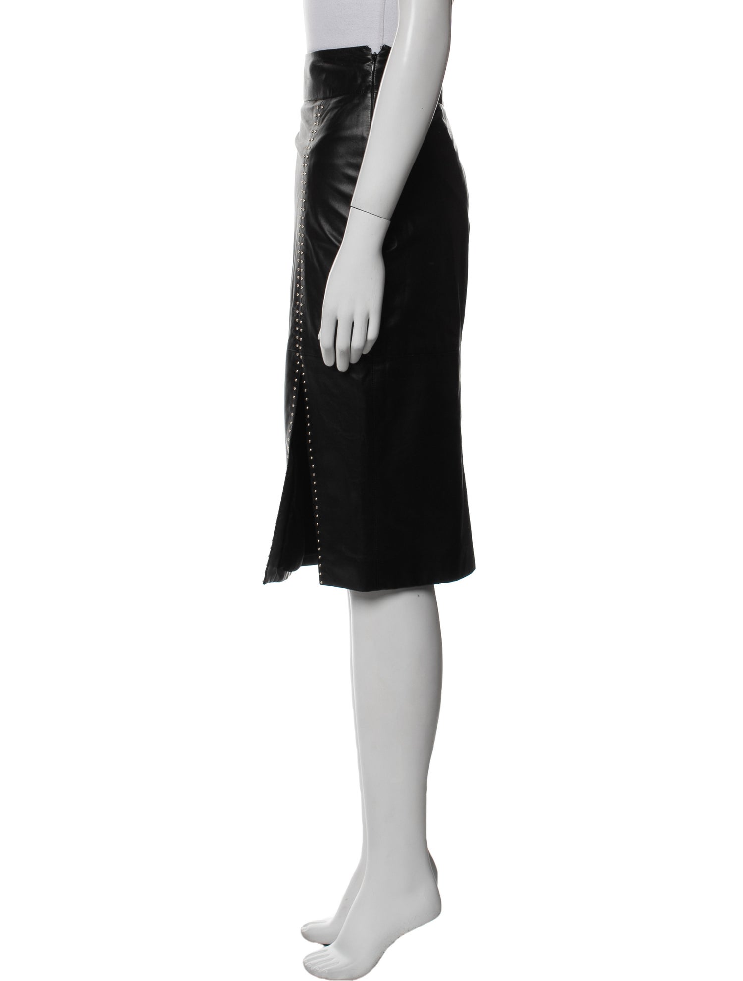 Alexander McQueen Leather Knee-Length Skirt