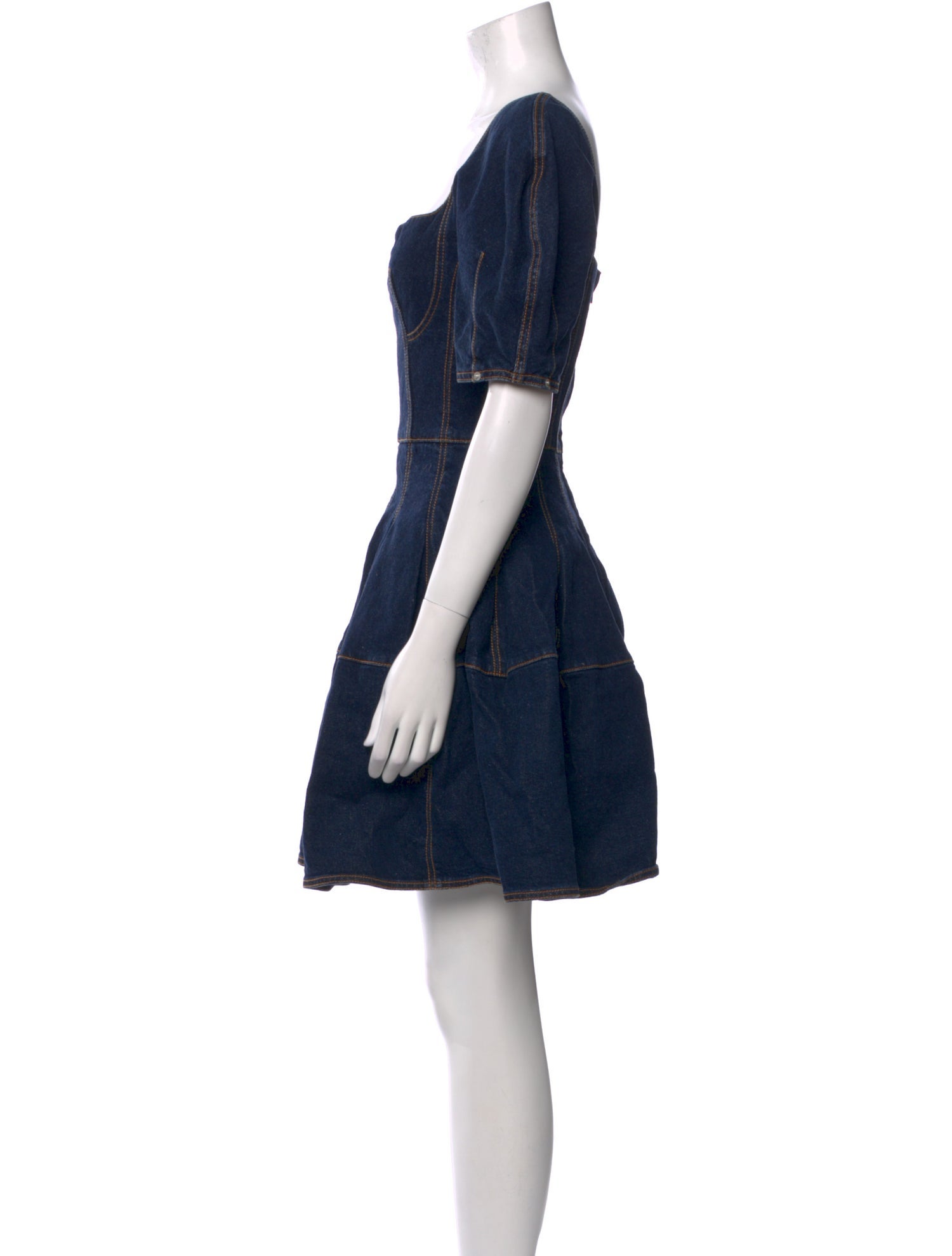 Alexander McQueen Square Neckline Mini Dress