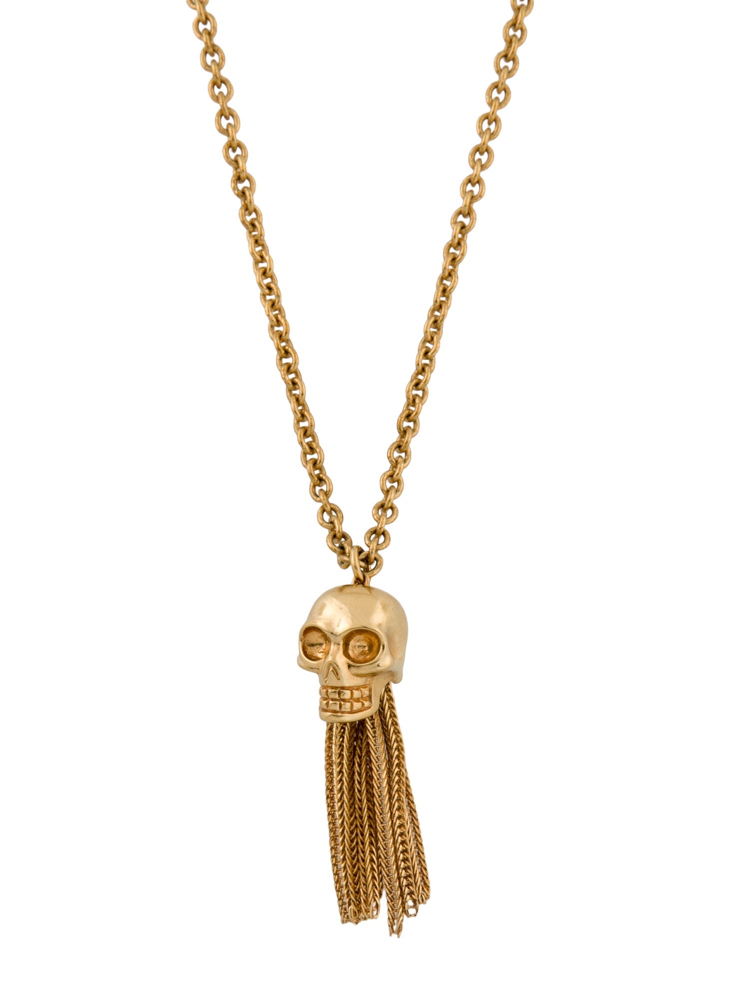 Alexander McQueen Tassel Skull Pendant Necklace