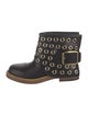 Alexander McQueen Leather Colorblock Pattern Rain Boots