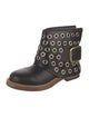 Alexander McQueen Leather Colorblock Pattern Rain Boots