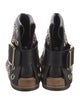 Alexander McQueen Leather Colorblock Pattern Rain Boots