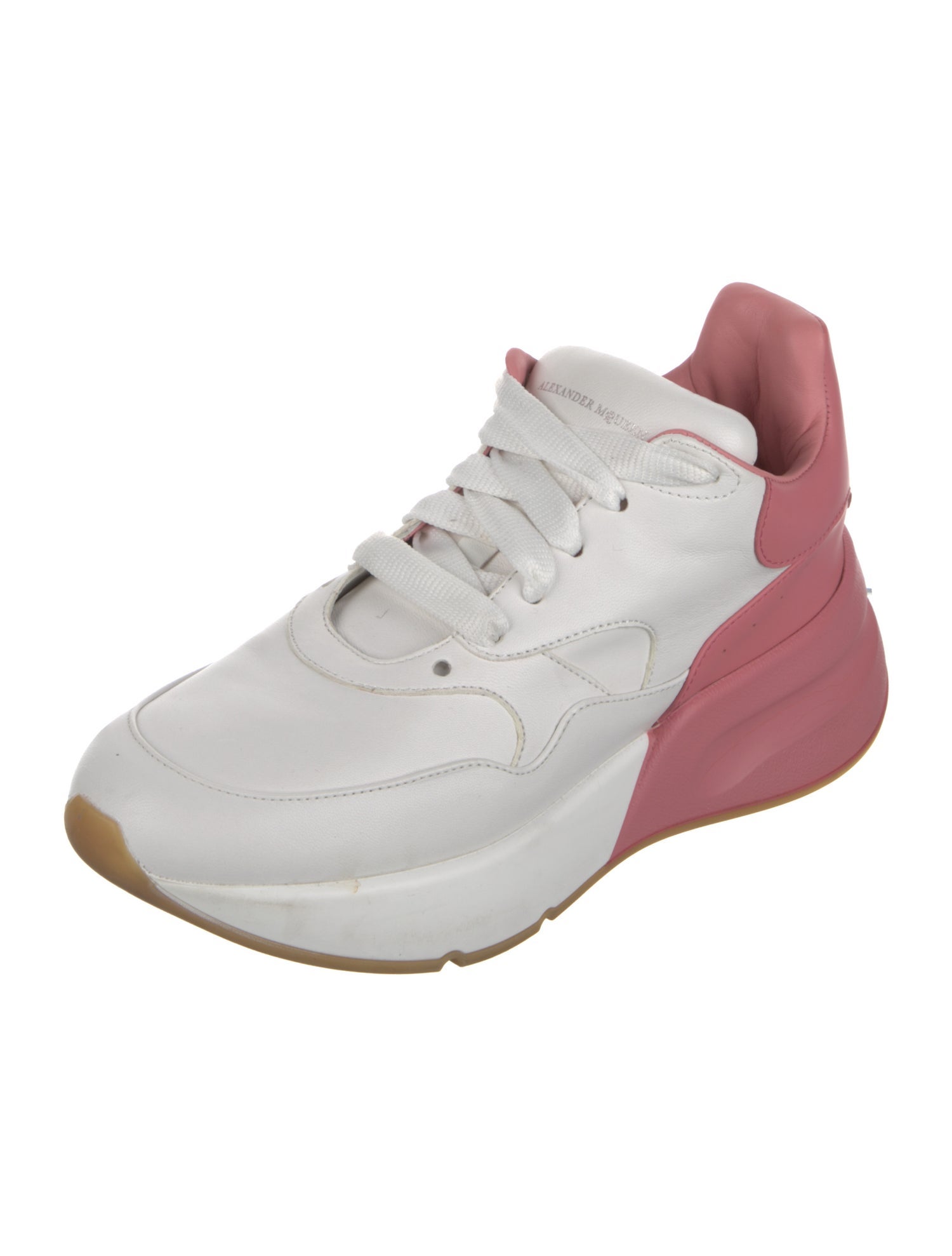 Alexander McQueen Leather Colorblock Pattern Chunky Sneakers
