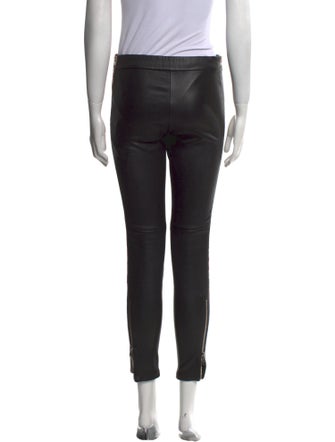 Alexander McQueen Leather Straight Leg Pants