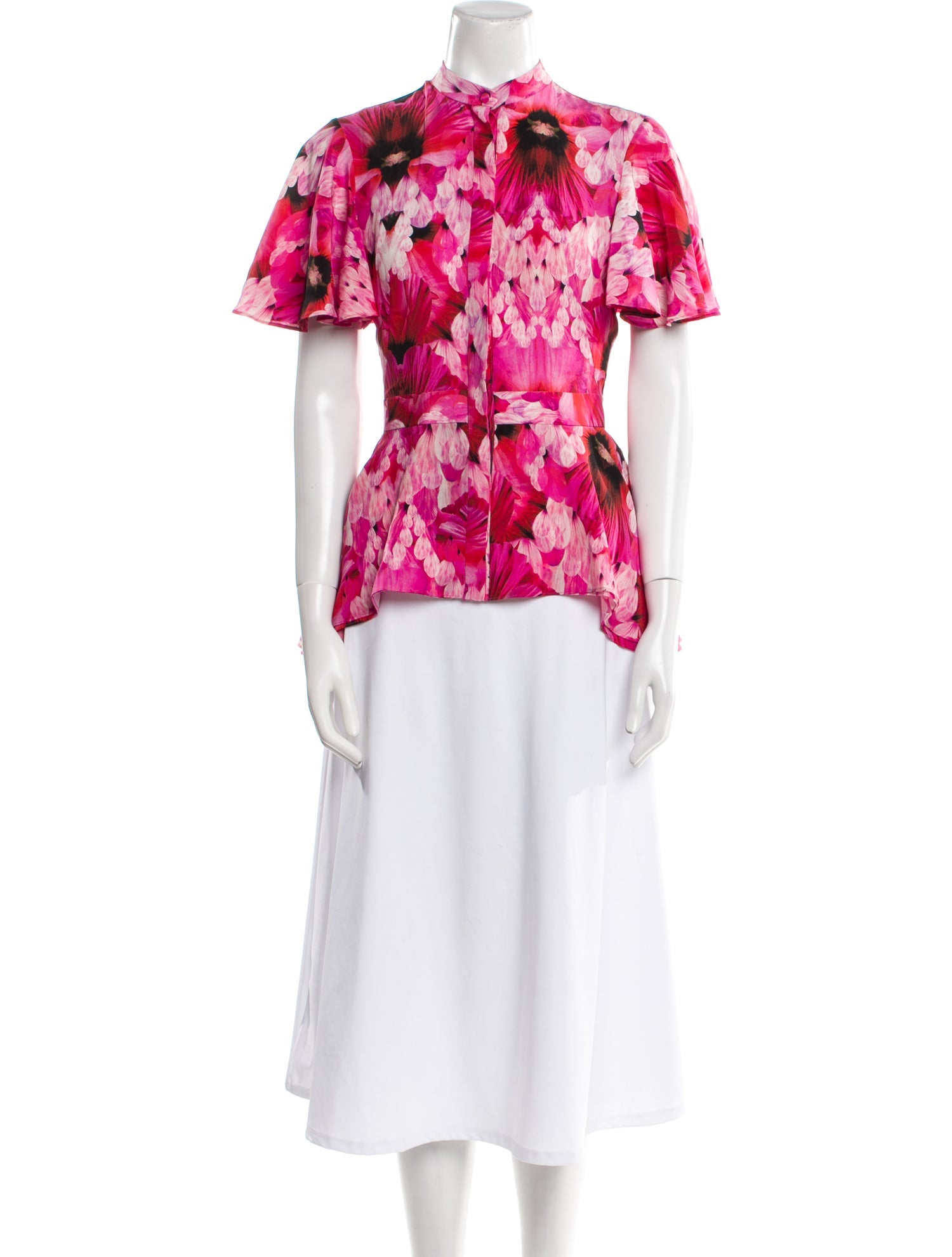 Alexander McQueen Silk Floral Print Blouse