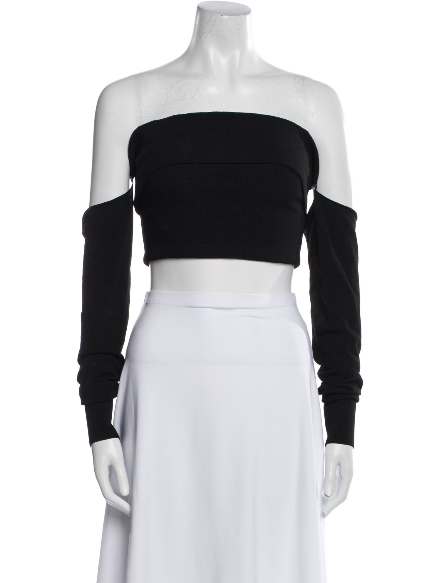 Alexander McQueen Strapless Long Sleeve Crop Top