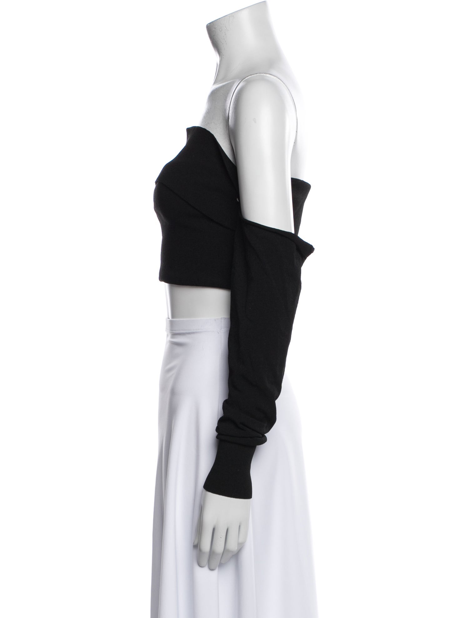 Alexander McQueen Strapless Long Sleeve Crop Top